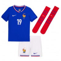 Camiseta Francia Youssouf Fofana #19 Primera Equipación Replica Eurocopa 2024 para niños mangas cortas (+ Pantalones cortos)